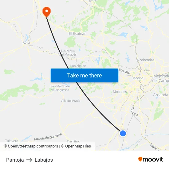 Pantoja to Labajos map