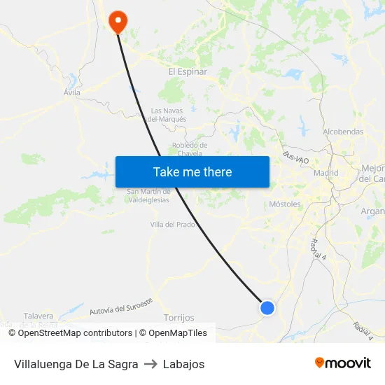 Villaluenga De La Sagra to Labajos map