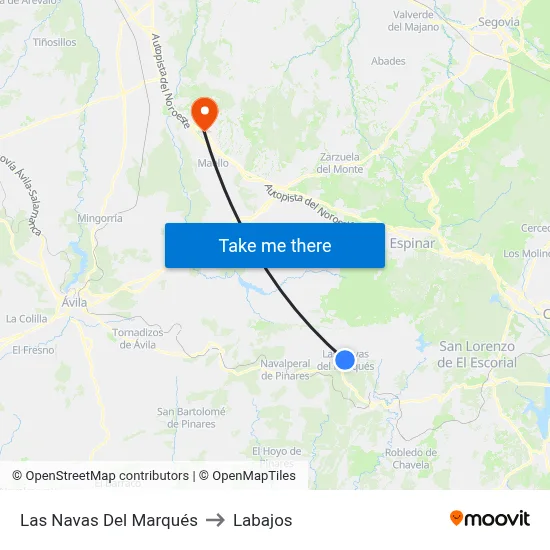 Las Navas Del Marqués to Labajos map