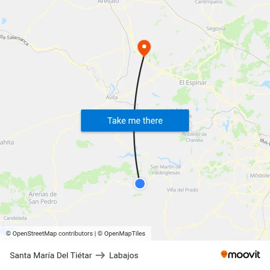 Santa María Del Tiétar to Labajos map