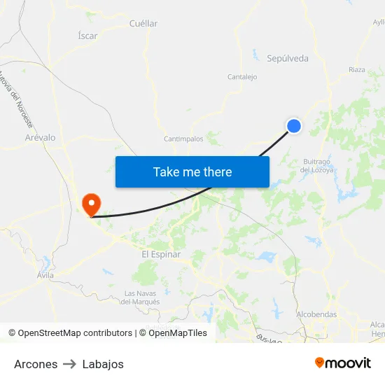 Arcones to Labajos map