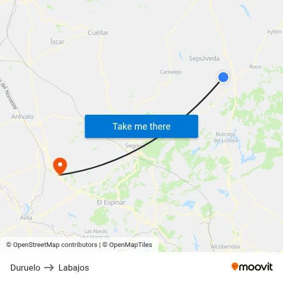 Duruelo to Labajos map