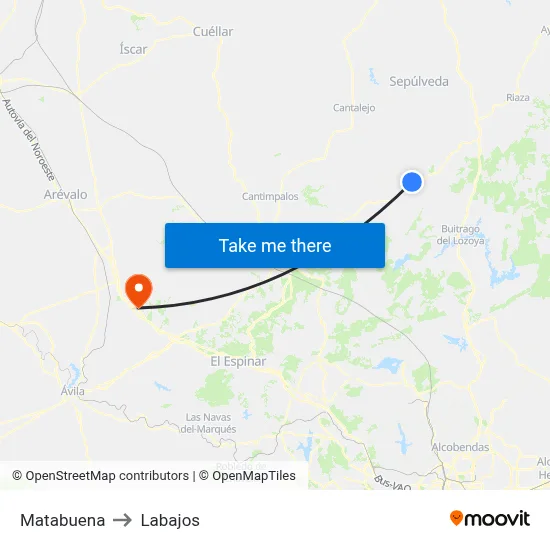Matabuena to Labajos map