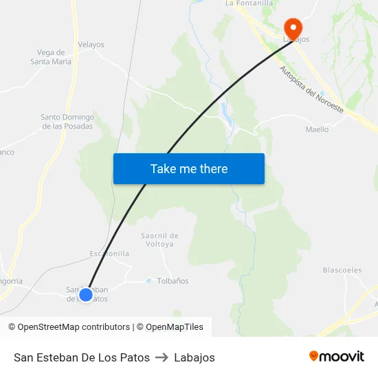 San Esteban De Los Patos to Labajos map