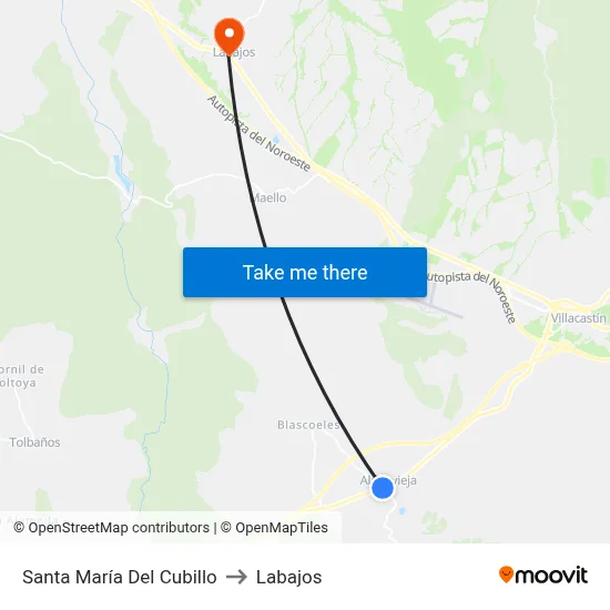 Santa María Del Cubillo to Labajos map