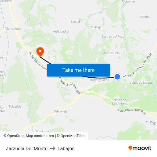Zarzuela Del Monte to Labajos map