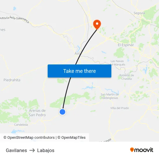 Gavilanes to Labajos map