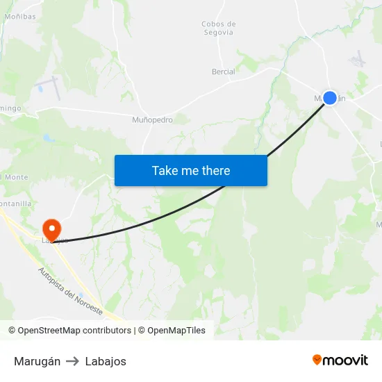 Marugán to Labajos map
