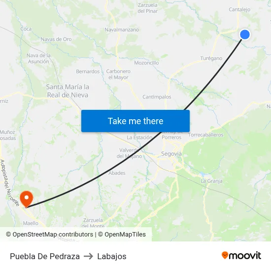 Puebla De Pedraza to Labajos map