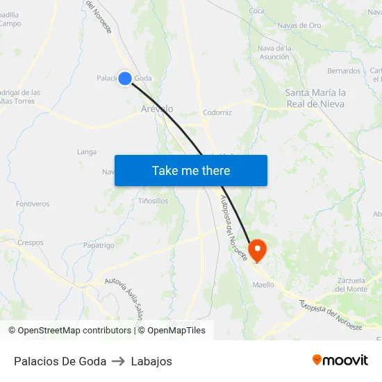 Palacios De Goda to Labajos map