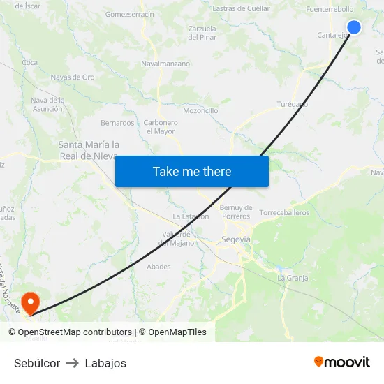 Sebúlcor to Labajos map
