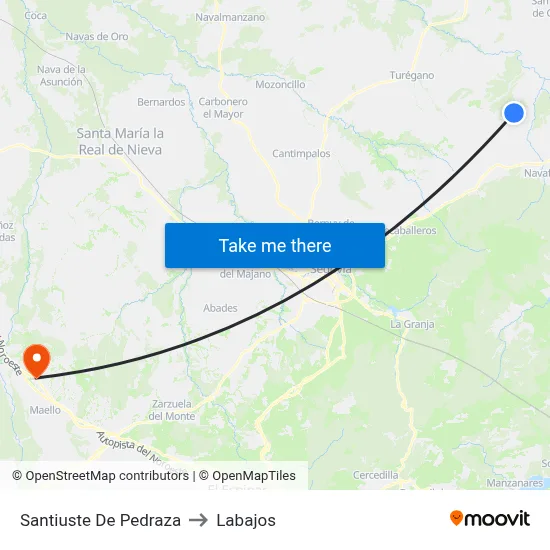 Santiuste De Pedraza to Labajos map