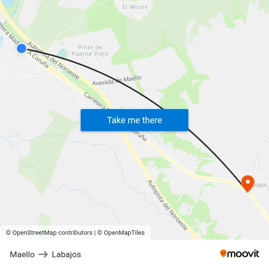 Maello to Labajos map