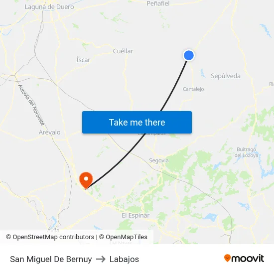 San Miguel De Bernuy to Labajos map