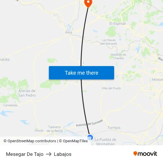 Mesegar De Tajo to Labajos map