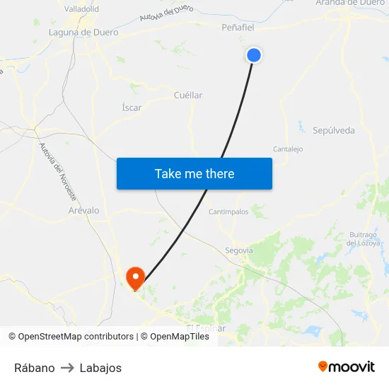 Rábano to Labajos map