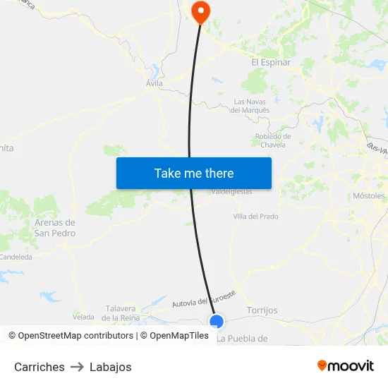 Carriches to Labajos map
