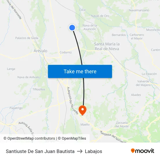 Santiuste De San Juan Bautista to Labajos map