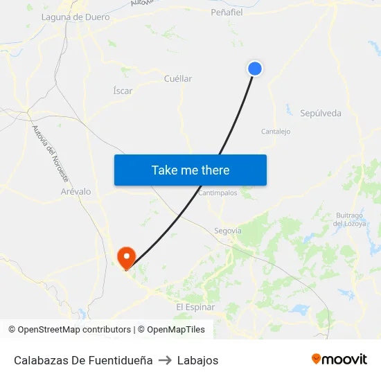 Calabazas De Fuentidueña to Labajos map