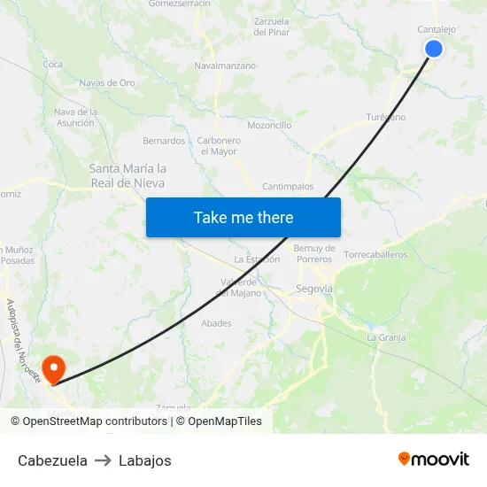 Cabezuela to Labajos map