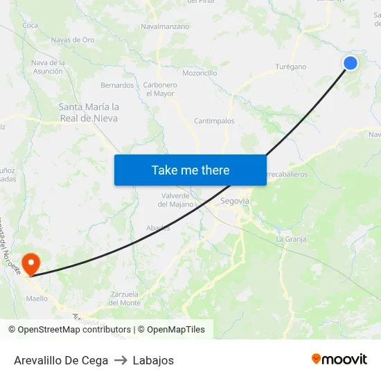 Arevalillo De Cega to Labajos map