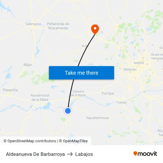 Aldeanueva De Barbarroya to Labajos map