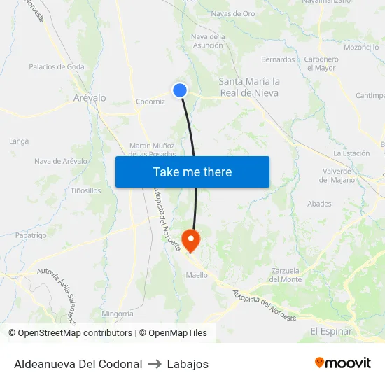 Aldeanueva Del Codonal to Labajos map