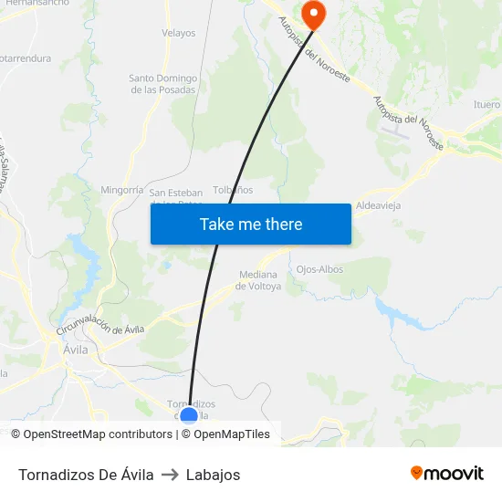 Tornadizos De Ávila to Labajos map