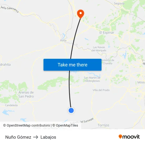 Nuño Gómez to Labajos map