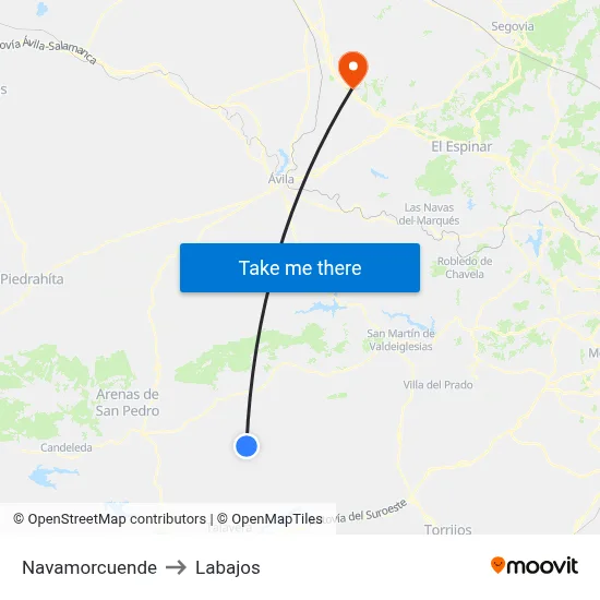 Navamorcuende to Labajos map
