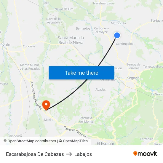 Escarabajosa De Cabezas to Labajos map