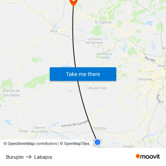 Burujón to Labajos map