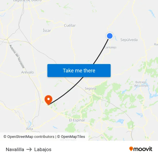 Navalilla to Labajos map