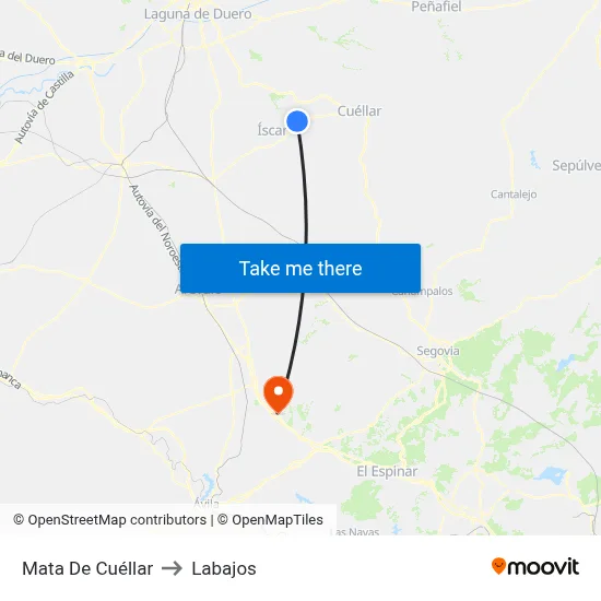 Mata De Cuéllar to Labajos map