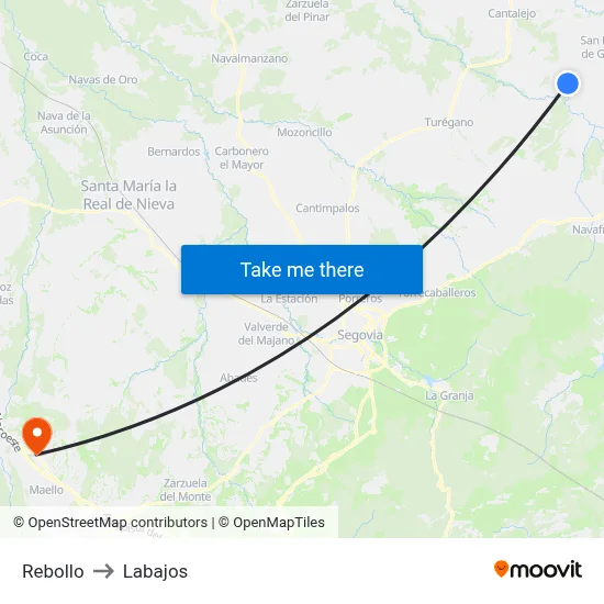 Rebollo to Labajos map