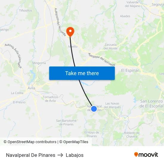 Navalperal De Pinares to Labajos map