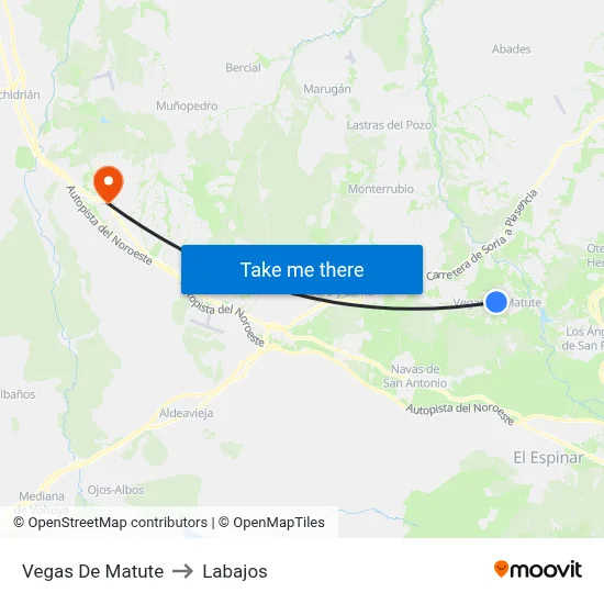 Vegas De Matute to Labajos map