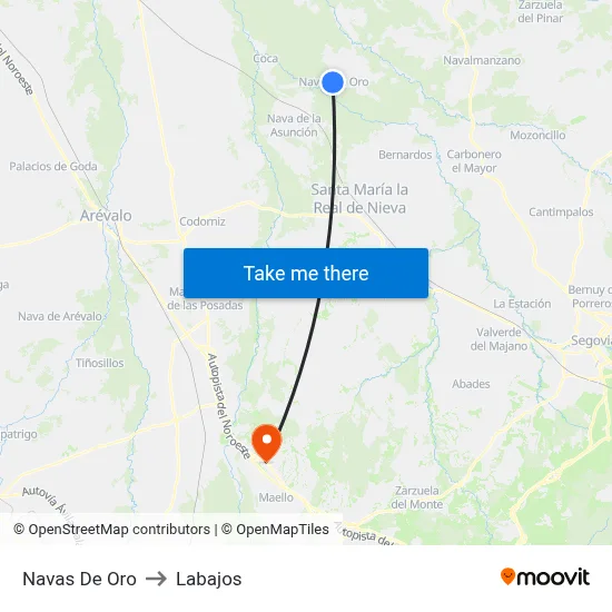 Navas De Oro to Labajos map
