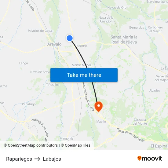 Rapariegos to Labajos map