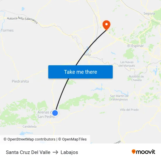 Santa Cruz Del Valle to Labajos map