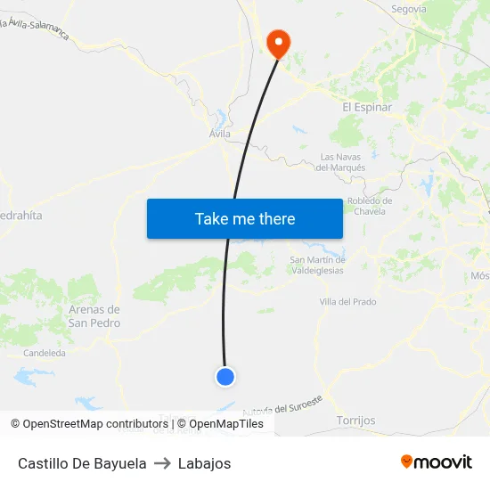 Castillo De Bayuela to Labajos map