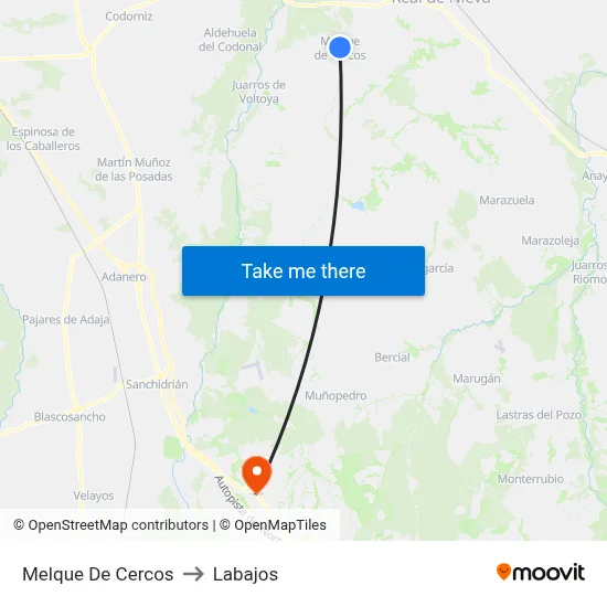 Melque De Cercos to Labajos map