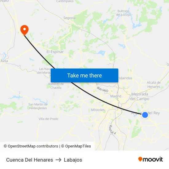 Cuenca Del Henares to Labajos map
