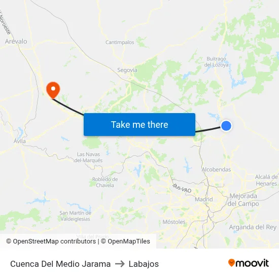 Cuenca Del Medio Jarama to Labajos map