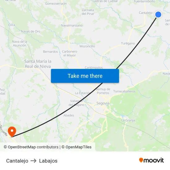 Cantalejo to Labajos map