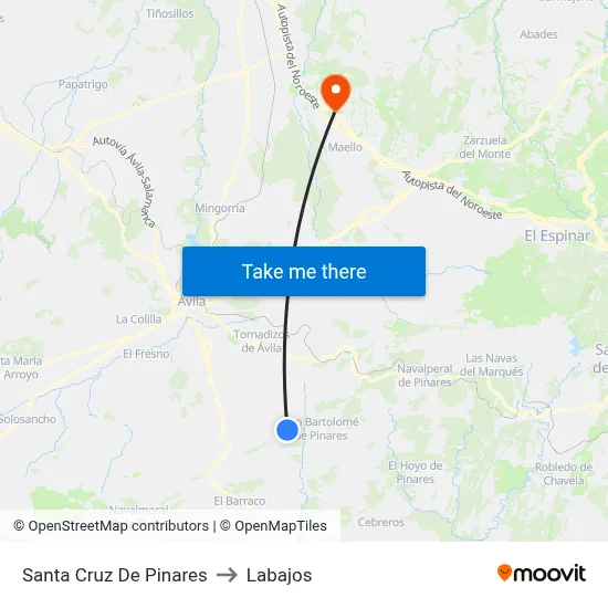 Santa Cruz De Pinares to Labajos map