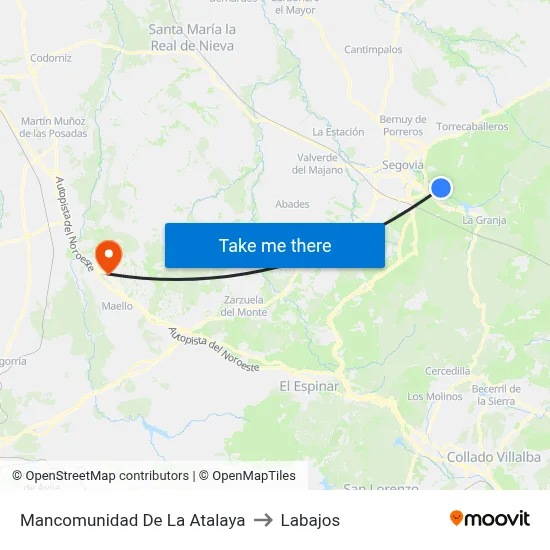 Mancomunidad De La Atalaya to Labajos map