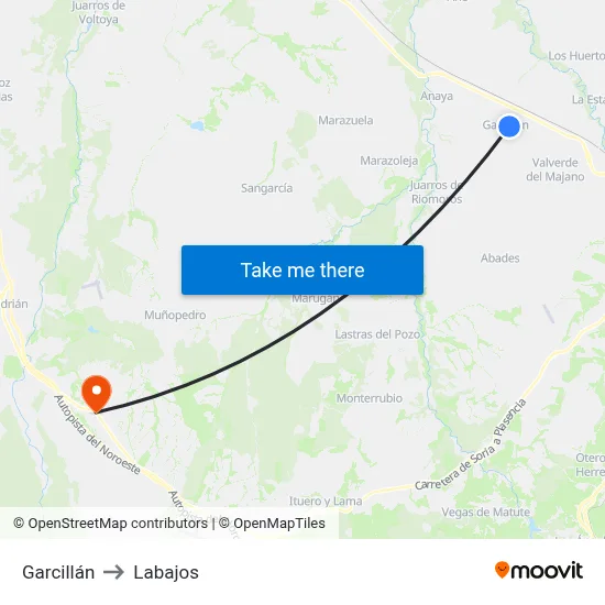 Garcillán to Labajos map