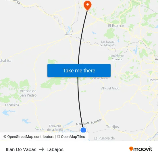 Illán De Vacas to Labajos map