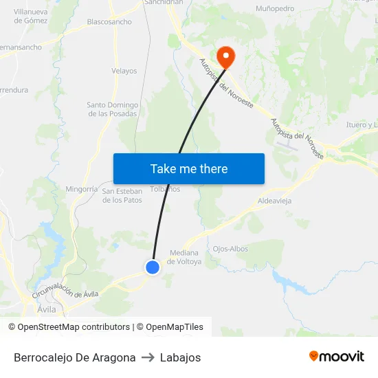 Berrocalejo De Aragona to Labajos map